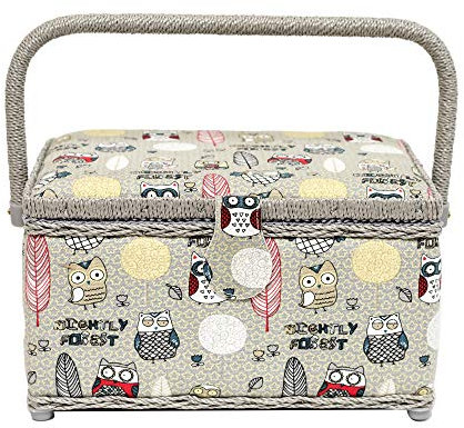 Korbond Nightly Forest Sewing Basket – L14.5cm x W19cm x H26cm