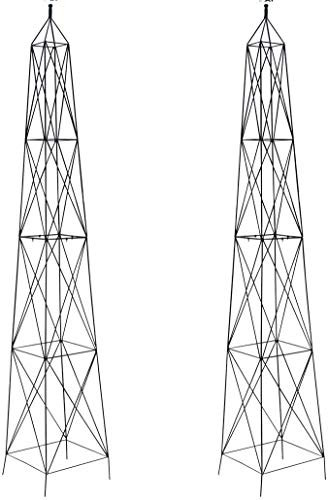 Selections Metal Garden Obelisks Roman Style Steel Garden Plant Support (2.1m Tall) - Pack of 2