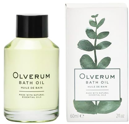 Olverum Bath Oil 60ml - Luxury Muscle Soothing Bath Soak - Relaxing Aromatherapy Oil with Highly Concentrated Blend of 10 Essential Oils - Natural, Vegan, Cruelty Free - Bath Oils for Women & Men