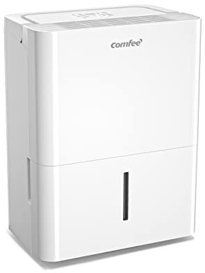 COMFEE' Deshumidificador Casa Molde 12L/24h, apto hasta 20㎡, bidón de 2L, deshumidificación continua, filtro lavable, R290, CF-DEHU-12