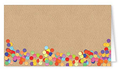 Stonehouse Collection | Name Place Cards | 25 Guest Seating Name Cards | Wedding Table Tents | USA Made | Tent Cards (Colorful Dots)
