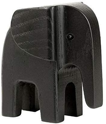 Novoform Design - Baby Elephant - Dekofigur, Holzfigur - Elefant - Eschenholz schwarz lackiert - Maße (LxBxH): 7,5 x 4 x 7,7 cm