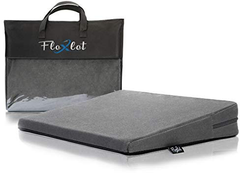 Flexlet ® Keilkissen – versch. HÄRTEGRADE FÜR Dein KÖRPERGEWICHT, 100% Baumwollbezug, geeignet für alle Stühle & Home Office, Dunkelgrau – Sitzkissen – Sitzkeilkissen - Sitzkeil [90-120kg]