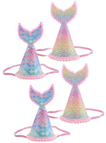 STOBOK 4Pcs Meerjungfrau Mini Hut Meerjungfrau Party Hüte Fisch Geformt Geburtstag Hut Krone für Geburtstag Party- Baby- Dusche Braut Dusche