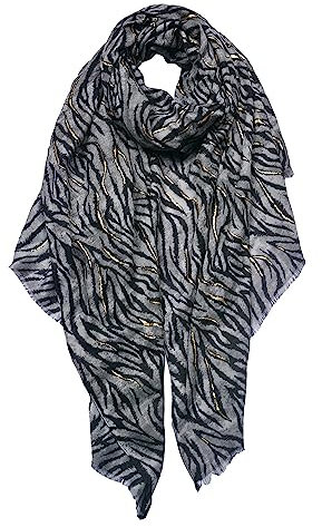 Juleeze Gemusterter Damenschal 90x180 cm Schwarz Weiß Schal Damen