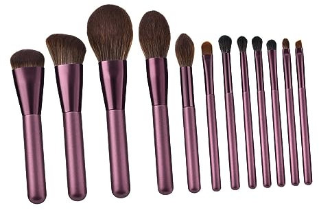 minkissy 12pcs Makeup Brush Full Kit Holder Professional Makeup Brushes for Women Natural Look Cosmetics
