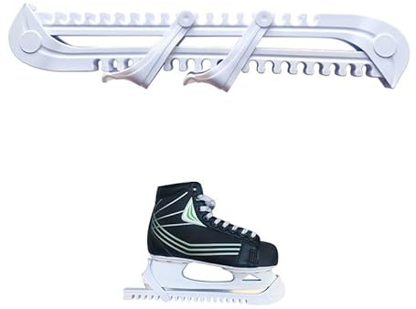1 paire de protections réglables pour patins à glace - Protection de patins à glace - Accessoires de patinage artistique - Pour enfants et adultes - Universel (blanc)