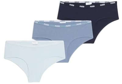 Puma Hipster Panties, Combo Blu, L (Pacco da 3) Donna