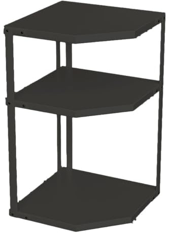 RASTKY Carbon Steel Cookware Stand Stable Kitchen Corner Shelf Rack for Pots Space Saving for Cluttered Countertops (3 Layer Black 27x27x45.5cm)
