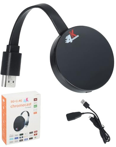 Wireless HDMI Display Adapter, Chromecast Device for Tv, 5G Miracast HDMI Display Adapter, WIFI Display Dongle Compatible with Android, IOS, Windows, Mac, Airplay, DLNA & Projector