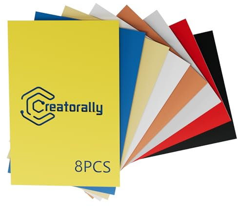 Creatorally Plaque Acrylique pour Gravure Laser, Plaque Plexi Couleur 30x20 cm 1,3mm, Plastique à Graver Bicouche 8 Feuilles Matériau Laser pour Signalétique Décoration (Gravure en Noir ou Blanc)