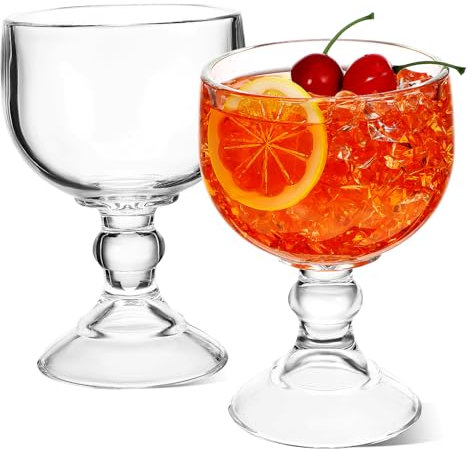 GLEAVI 2 Piezas Copa De Margarita Tipo Cáliz Copas De Vino De Vidrio Para Fiestas Bodas y Bares De Fiesta Para Bebidas