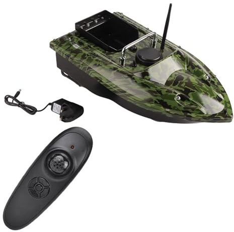 POENVFPO Remote Control Fishing Boat, 600m Wireless Range LED Night Light Bait Boat for Night Fishing Daytime Anglers and Beginners
