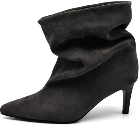 IF Stivaletti Donna Gambale Largo Morbido – Tronchetti Slouchy con Tacco Medio Elegante K0140 nero N.39