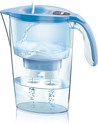 Caraffa filtrante per acqua LAICA Stream line (edizione a colori) e 1 cartuccia filtro per acqua Bi-Flux da 30 giorni - Si adatta all'interno del frigorifero - Coperchio a riempimento rapido