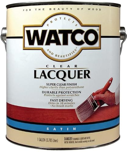Watco® 63231 Lacquer Clear Wood Finish, 1 Gallon, Satin (Pack of 2)