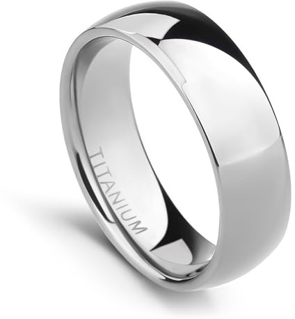 TIGRADE 2mm 4mm 6mm 8mm 10mm Titanium Ring Plain Dome High Polished Wedding Band Comfort Fit Size 3-15,6mm,Size 13