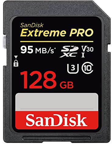SanDisk Extreme PRO SDXC Memory Card up to 95 MB/s, Class 10, U3, V30 - 128GB