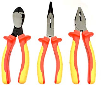 3-Piece Set Insulated Electrician Pliers Cutter Set, 1000V Tested