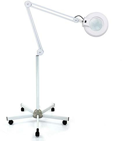Futchoy LED-förstoringsgla 5/8 dioptrier stående förstoringsglas för tatuering kosmetisk lampa, 22 W (8X)