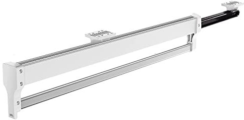 Pull Out Clothes Rail, Adjustable Pull Out Hanger Rail Rod for Wardrobe Trousers Clothing Storage, Space Saving, Load 25kg (White 397mm)