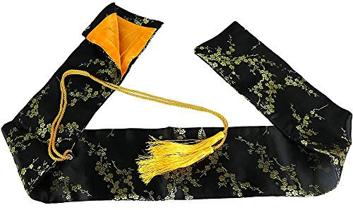 Kinesisk Kung Fu svärd väska, Japanskt Samurai-svärd i siden Katana Wakizashi Svärdskyddsväska med gyllene tofs, A (Color : B)