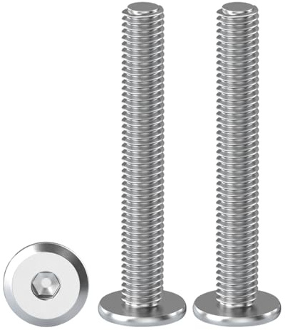 Drenky Skruvar M5 platt huvud, platt huvud med insexhuvud, 20 stycken möbelanslutningsskruvar, M5 x 50 mm, rostfritt stål, A2 V2A, helgänga, maskinskruvar
