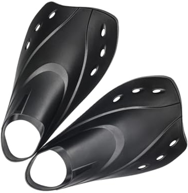 Cabilock Aletas Cortas Ajustables para Natación y Buceo Diseño Ergonómico con Suavidad Moderada para Entrenamiento y Snorkel para Hombre y Mujer Negro