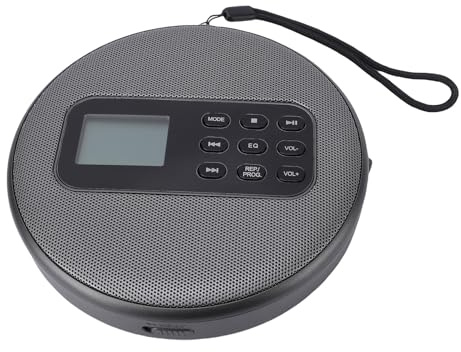 Fabater Reproductor de CD Portátil para Automóvil, Reproductor Recargable con Parlantes Estéreo, Reproductores de Discos de Música MP3 CD -RW, Salida de 3,5 Mm