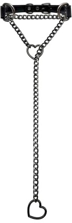 DFsucces Link Choker Necklaces for Women,with Adjustable Buckle,Black