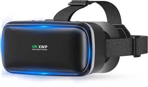 XWP VR Gafas de Realidad Virtual 3D, Gafas Inteligentes con Lentes HD Anti-Luz Azul para Películas y Juegos en Teléfono, Compatible con iOS/Android (4.7–6.8), Amigos y Familia
