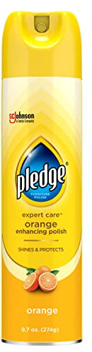 Pledge Enhancing Polish, Wood & Furniture Spray, Orange Scent, 9.7oz