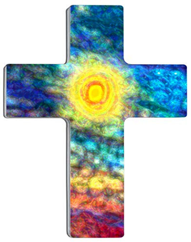 metALUm Exklusives Wandkreuz aus Holz und Acrylglas | Sonne | #55002B