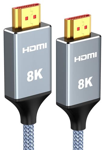 Snowkids HDMI 2.1 Cable 2m,10K 8K HDMI Cable Ultra HD High-Speed Lead 48Gbps eARC HDR10 HDCP 2.2/2.3 Dolby 3D, Compatible with PS5/4 HDTV X box