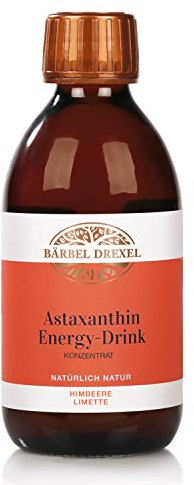 BÄRBEL DREXEL Astaxanthin Drink Himbeere/Limette mit 2 mg Astaxanthin aus der Haematococcus Pluvialis Alge + Vitamin C + Magnesium & Koffein aus Guarana (250ml) Natürlicher Energy Drink