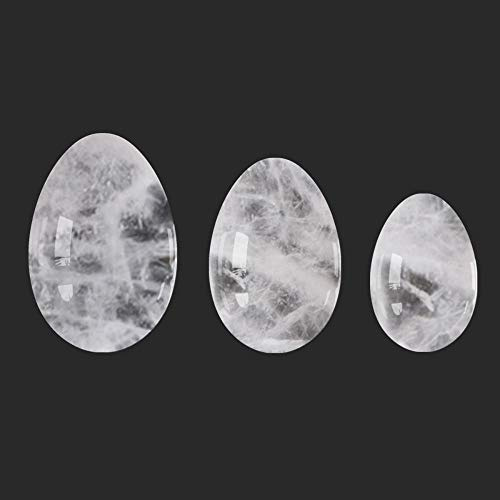 Natural Rock Quartz Yoni Eggs Set Kegel Exercise Ben Wa Ball Drilled and Undrilled-Undrilled Egg