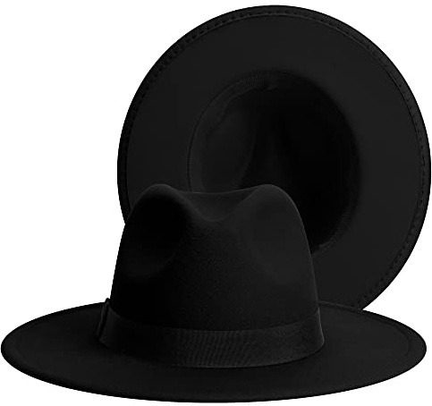 SAJUZEN Womens & Mens Fedora Hats, Wide Brim Fedora Hats for Women Men