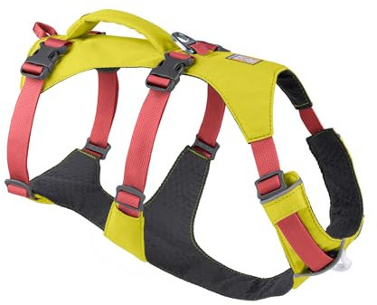 Ruffwear Flagline Hundegeschirr mit Griff, Lleichtes, Verstellbares Gehgeschirr, 3 Leinenbefestigungspunkte, verstärktes Gurtband und starker V-Ring aus Metall, Lichen Green (Large/XL, 81-107cm)