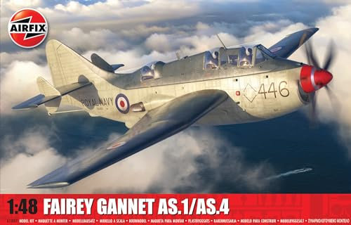 Airfix Model Set - A11007 Fairey Gannet AS.1/AS.4 Model Building Kit - Plastic Model Plane Kits for Adults & Children 8+, Set Includes Sprues & Decals - 1:48 Scale Model