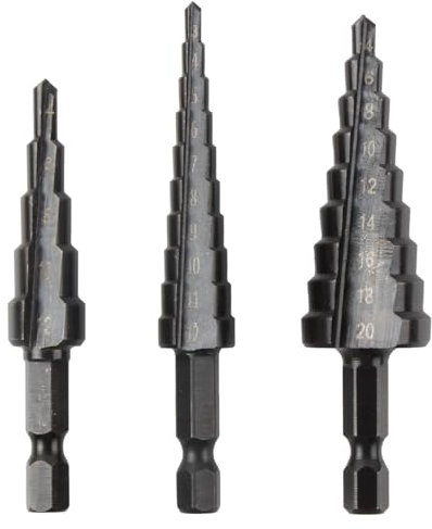 Stufenbohrer – 6–25 mm, 10 Stufen, Spiralnut, Sechskantschaft, Lochschneider, Kernbohrer, Metallbearbeitungswerkzeug für Edelstahl, Metall, Holz