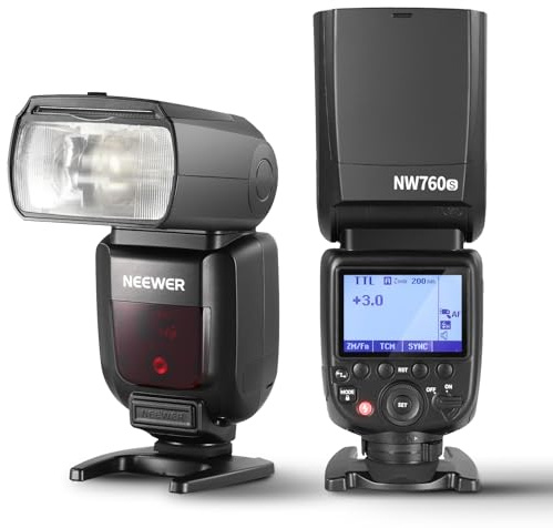 NEEWER NW760-S TTL Flash Blitz Speedlite kompatibel mit Sony DSLR Kameras, 76Ws GN60 2,4G 1/8000s HSS Blitzgerät, TCM onvertierung, 230 Blitze mit voller Leistung, 0,1–2,7s Recycling Blitzlicht
