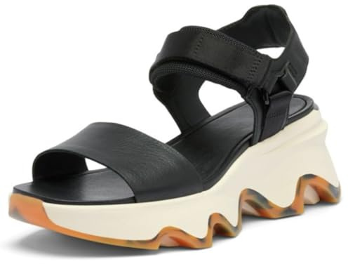 Sorel Women's Kinetic Impact Y-Strap High Sandal, Black/Chalk, 6 UK