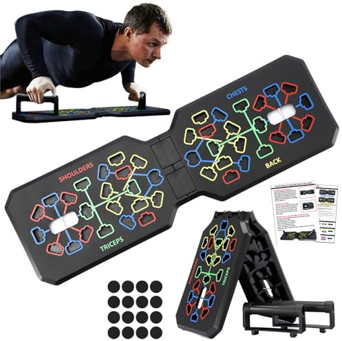 12 in 1 Faltbare Liegestütze Brett mit Handgriff für Muskeltraining Effektiv Formen,Push Up Board für Zuhause Calisthenics Equipment für Ganzkörper-Training & Effektive Liegestützen