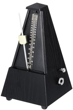 sourcing map Mechanical Metronome,High Accuracy Musical Timer Universal Music Metronome for Piano Guitar Violin Ukulele Player,Ebony Color