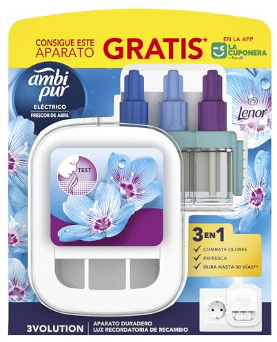 Ambi Pur 3Volution Ambientador Eléctrico + Recarga Frescor De Abril 21ml