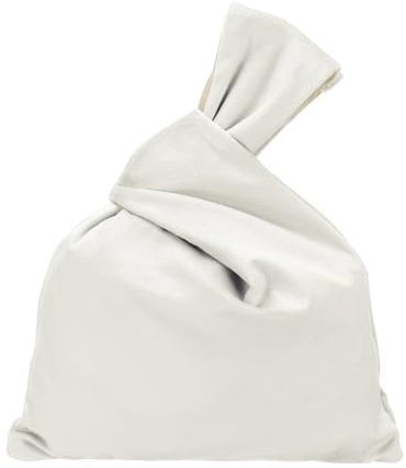 sourcing map Borsa tote in velluto con nodo da polso, da donna, pochette da polso, borsetta da polso, piccola borsa da sera annodata, Bianco brillante, 22 x 31 cm/8.7 x 12.2 inches