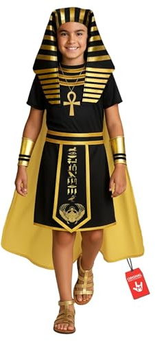 Morph Kids Egyptisk Faraokostym Pojkar - Forntida Egypten Utklädnad till Bokdag, Halloween & Skolprojekt