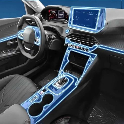 BIOVCCXZ Lámina Protectora Transparente antiarañazos para el salpicadero del Sistema Multimedia GPS, para Peugeot 2008 22-25
