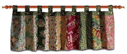 Greenland Home Fashions Antique Chic Patchwork Tab Top Valance 84 W x 21 L