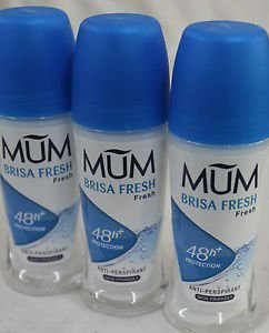 Mum Roll On Deodorant Three Bottles (Brisa Fresh (formerly Cool Blue)) by Mum